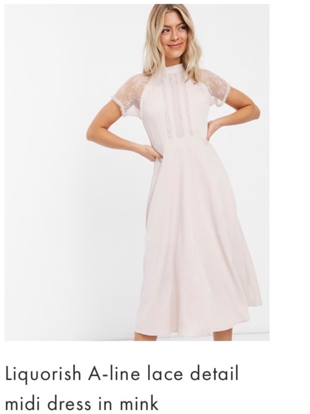 Liquorish Light Pink Lacy Dress US10 NWT